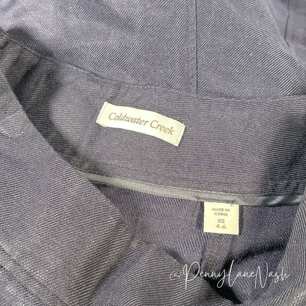 Coldwater Creek Linen Blend Midi Swing Skirt Size XS Blue - Picture 5 of 11